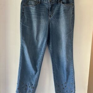 Style & Co Frey Riveted Classic Crop Blue Women's Jeans